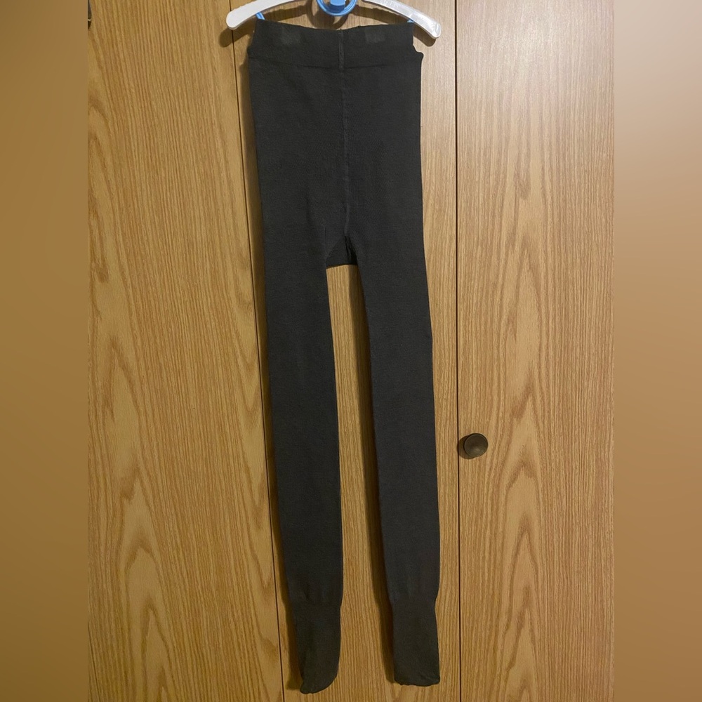 Black Fleece-Lined Thermal Leggings One Size Fits Most